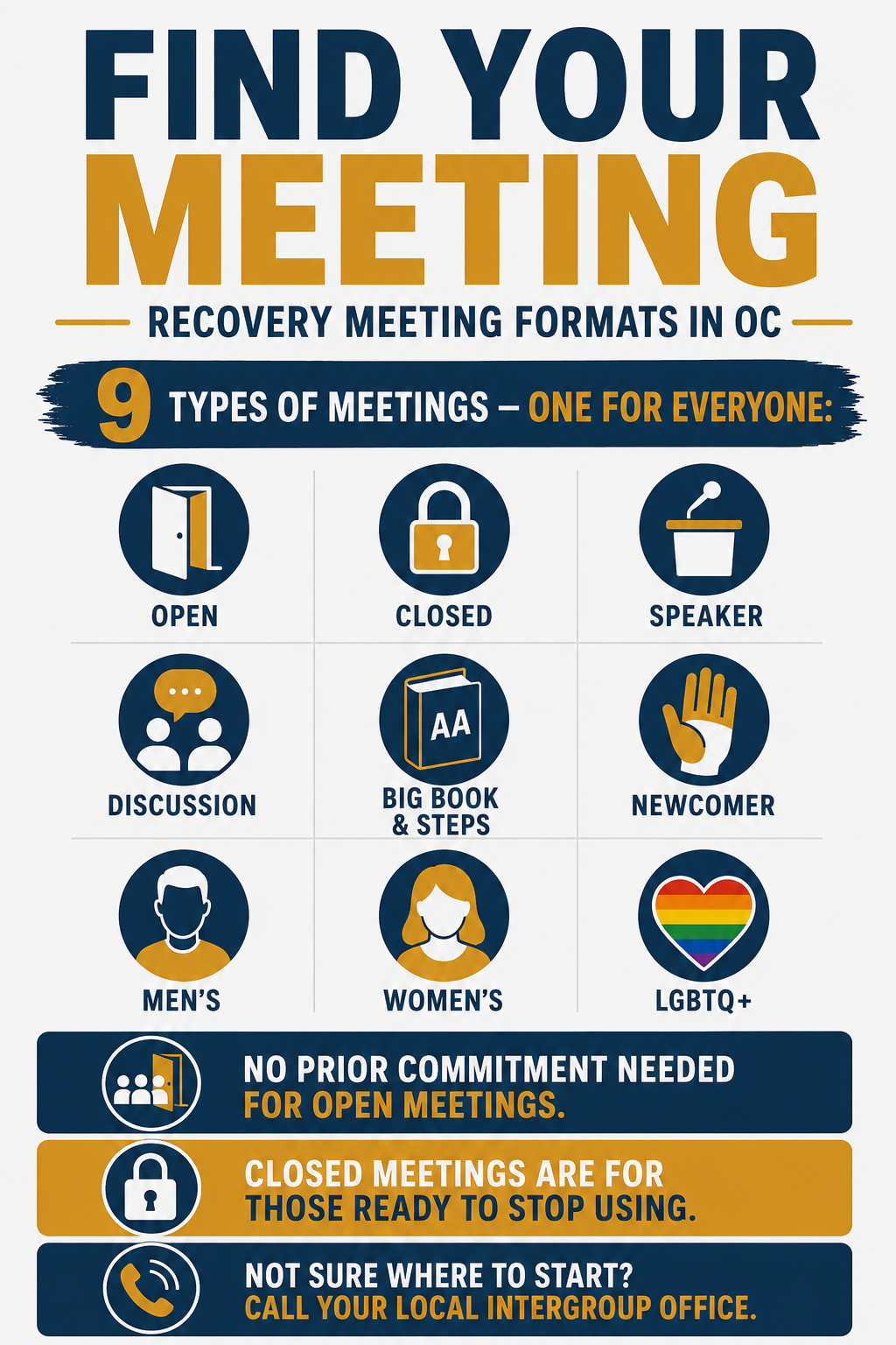 types of recovery meetings in orange county