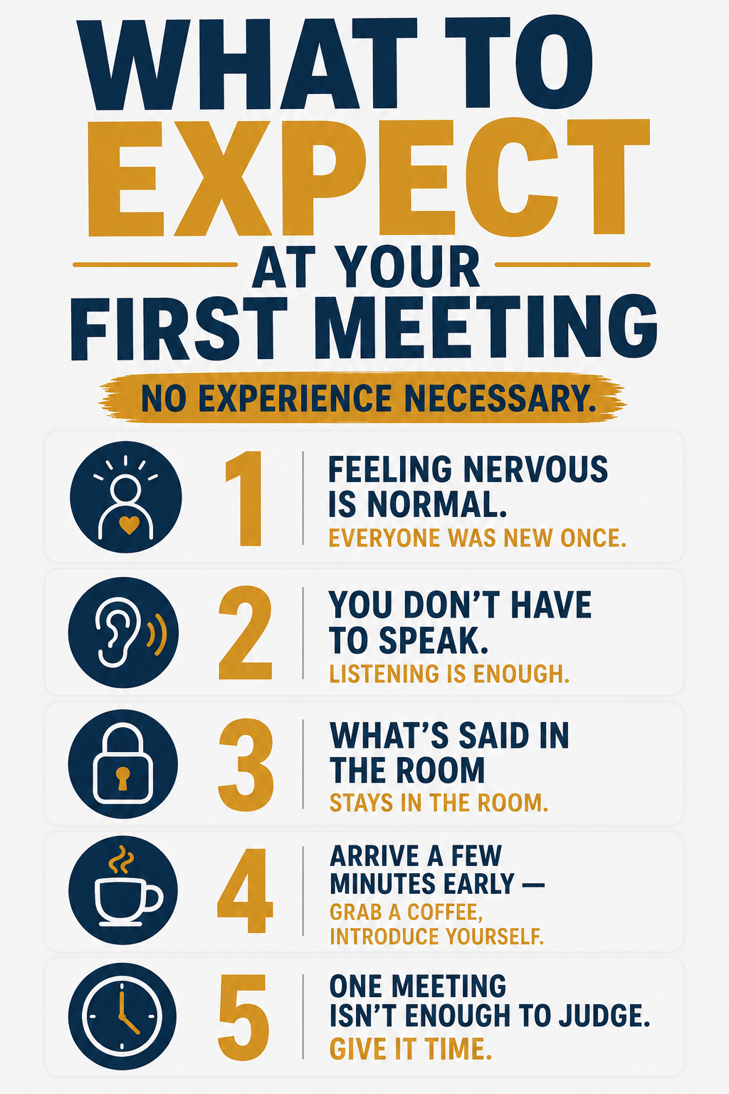 what to expect at your first recovery meeting